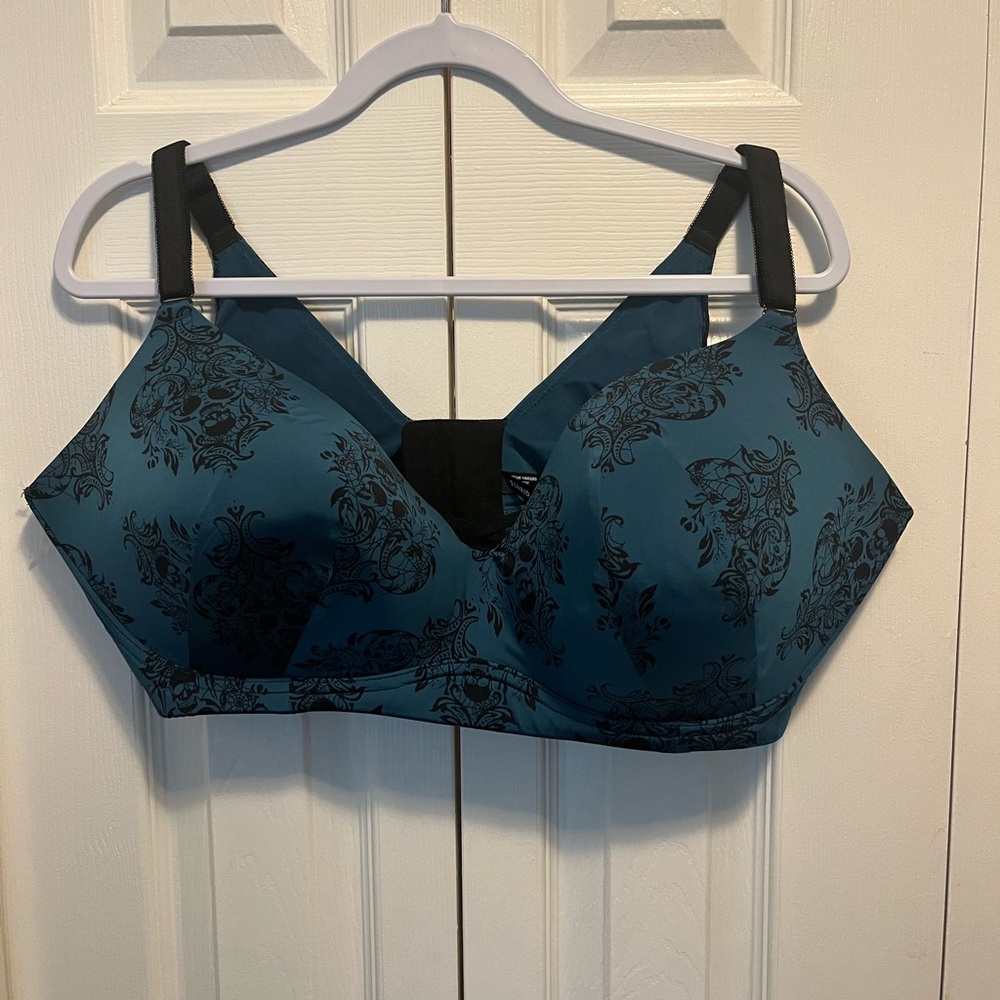 Torrid Curve size 44DDD Floral Teal and Black Women's Bra